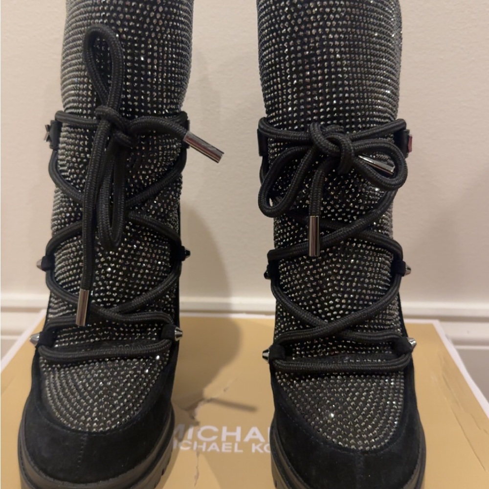 Michael Kors Embellished lace up  Boots - Picture 3 of 5